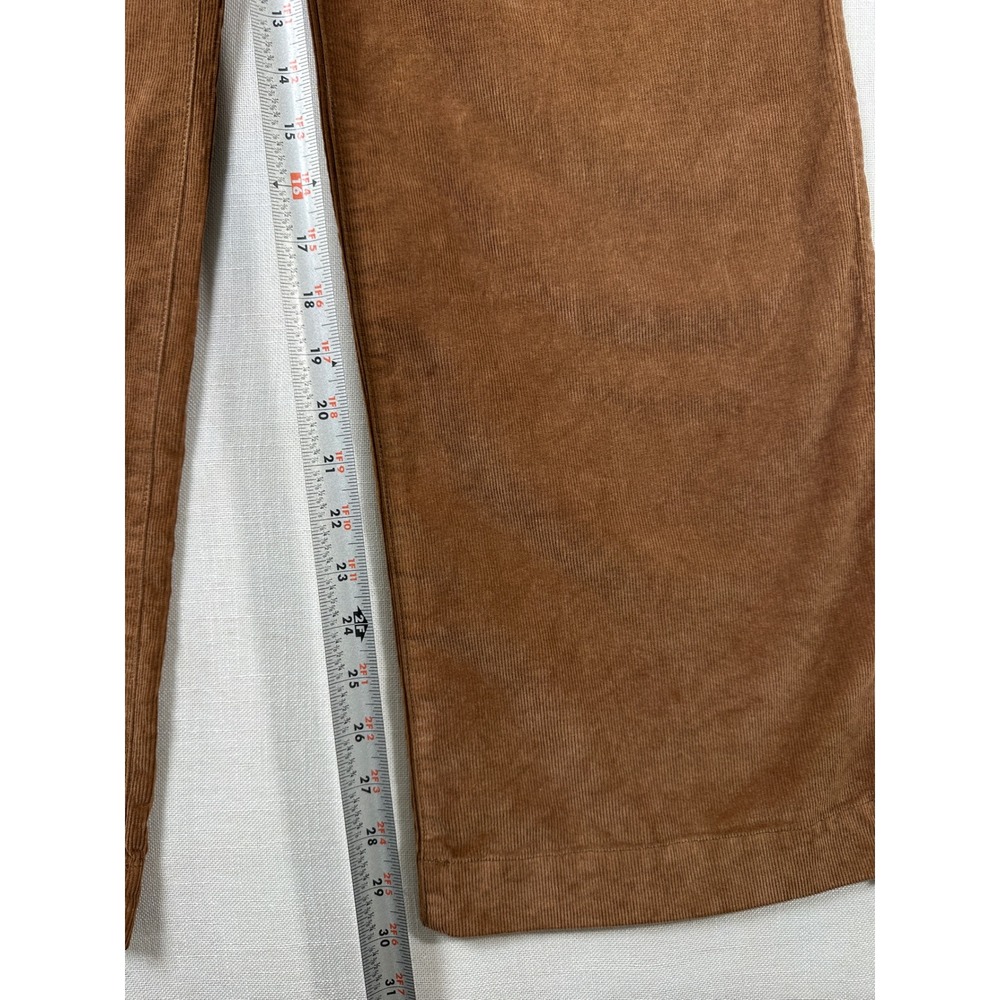 Faherty Womens Wide Leg Corduroy Pants Oak Brown High Rise Size 29 - Picture 9 of 9